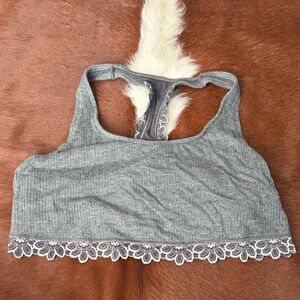 aerie Gray Lace Trim Bralette